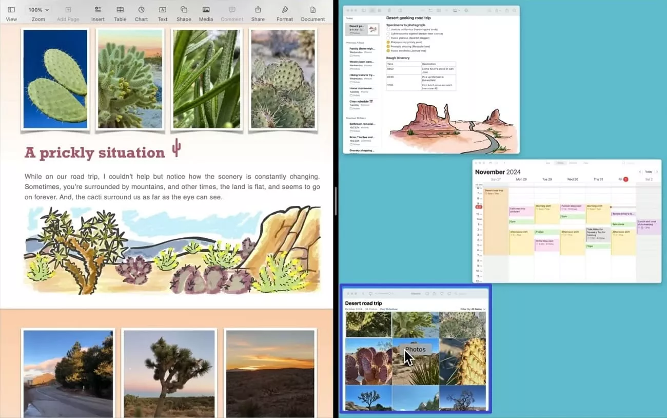 divide screen in two windows mac