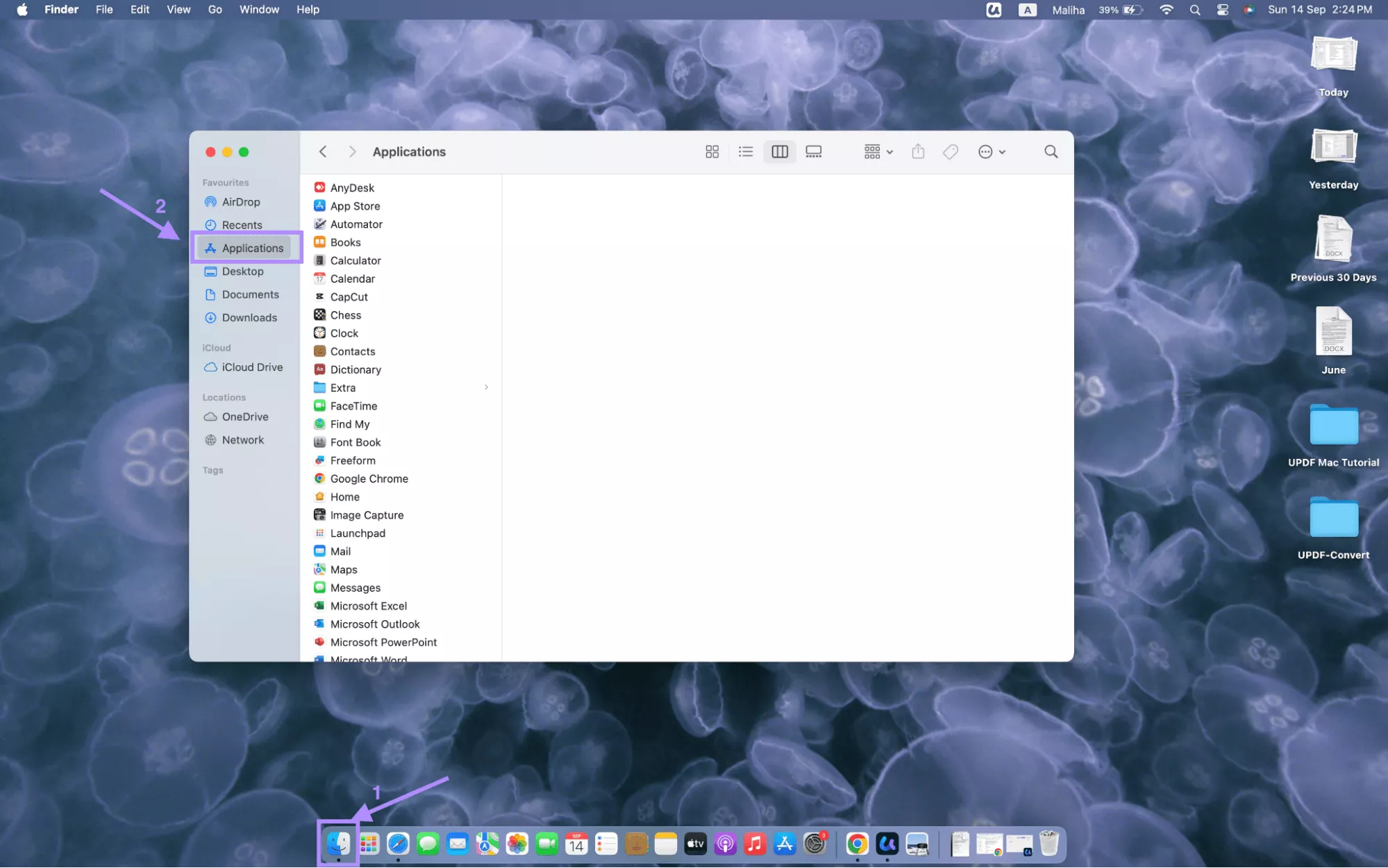 open applications from dock mac