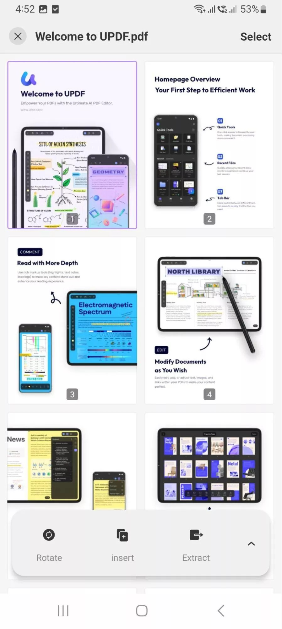 organize page android