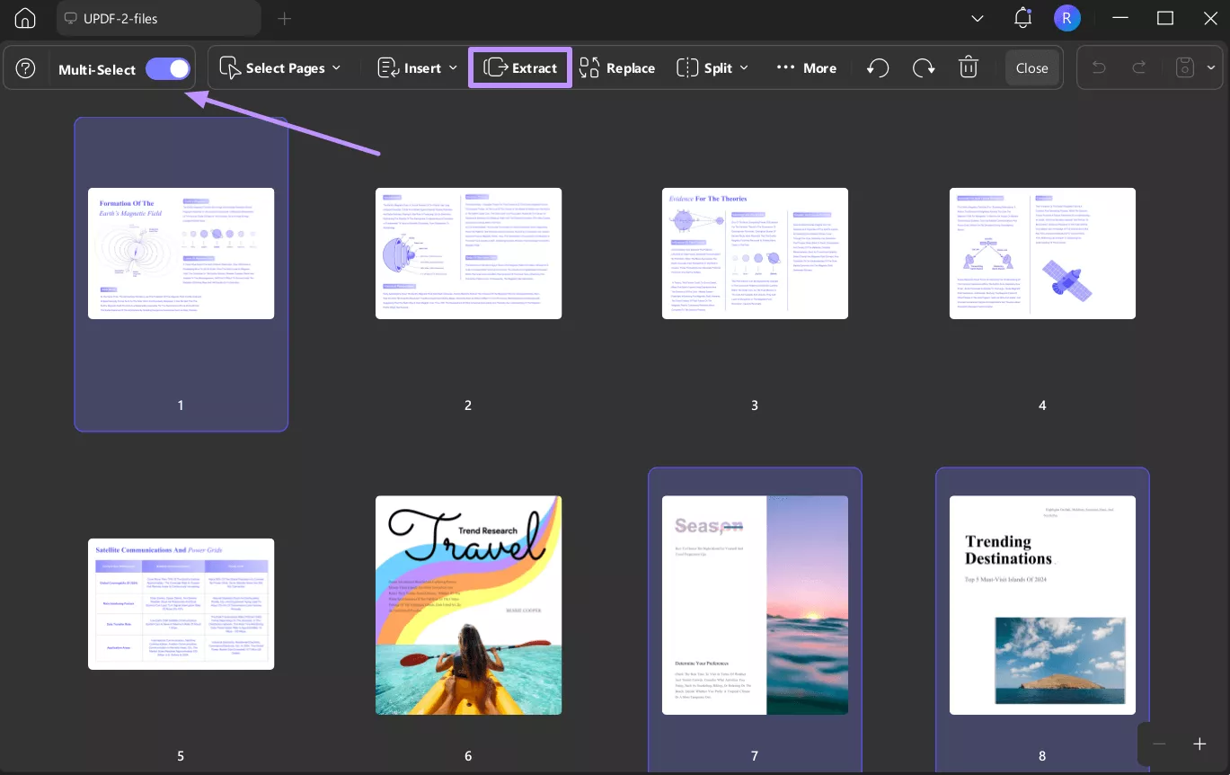 select multiple pages updf windows