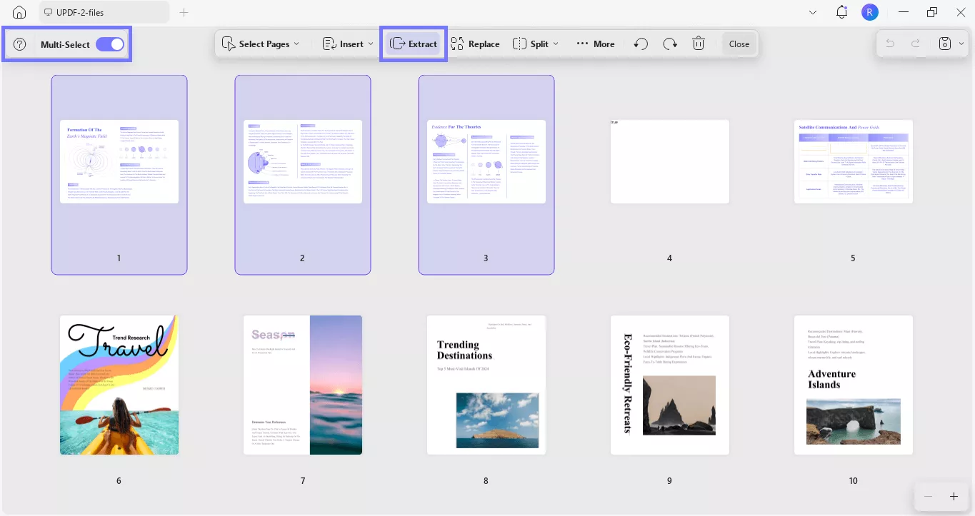 select the pages updf windows