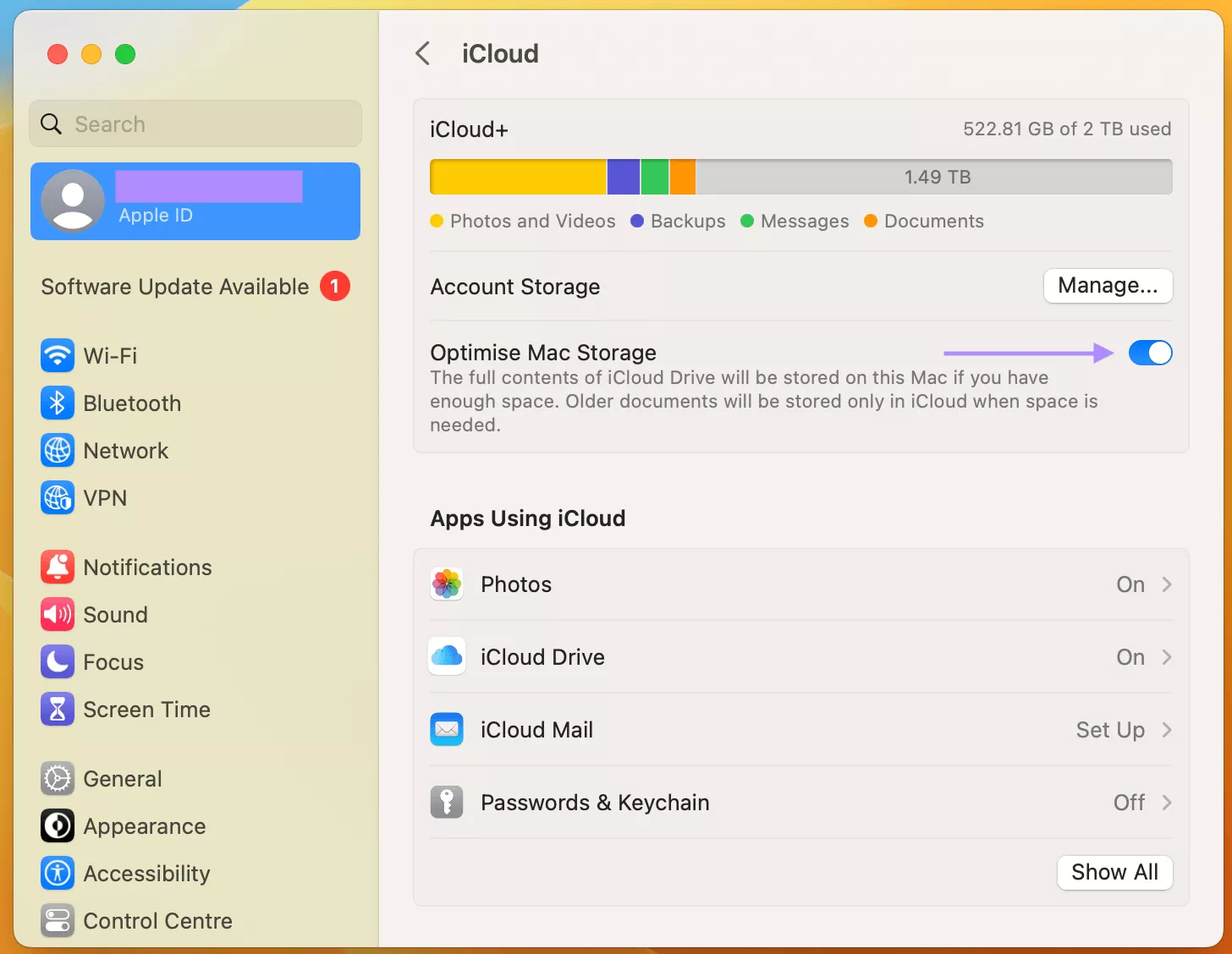 Turn off optimize mac storage mac