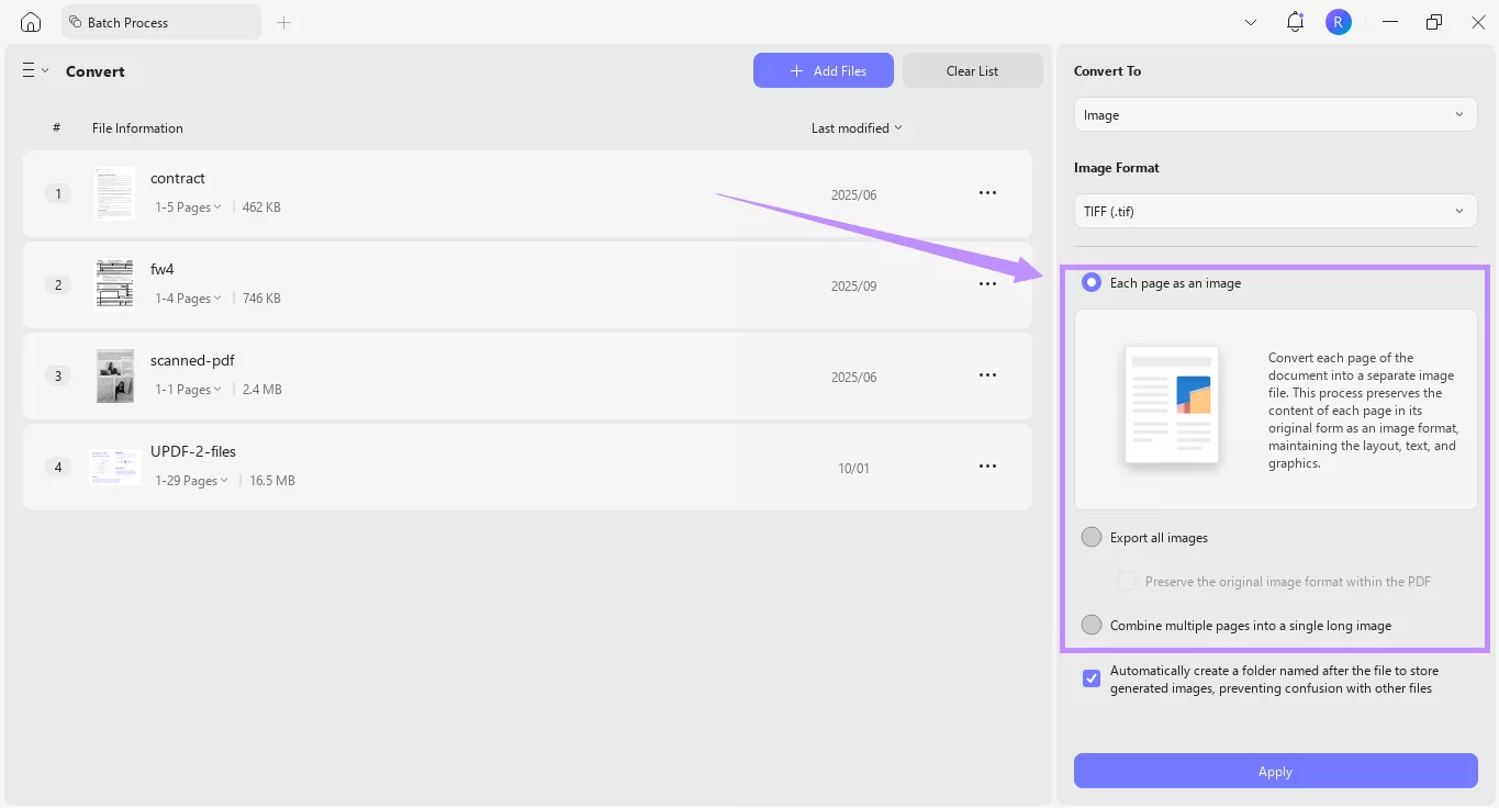 adjust the conversion settings updf windows