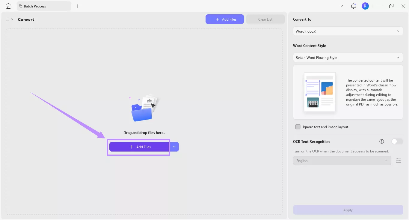 click add files to merge tiff to pdf updf windows