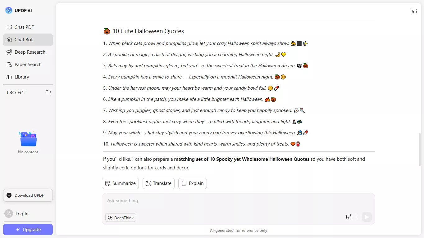 cute halloween quotes by updf ai online