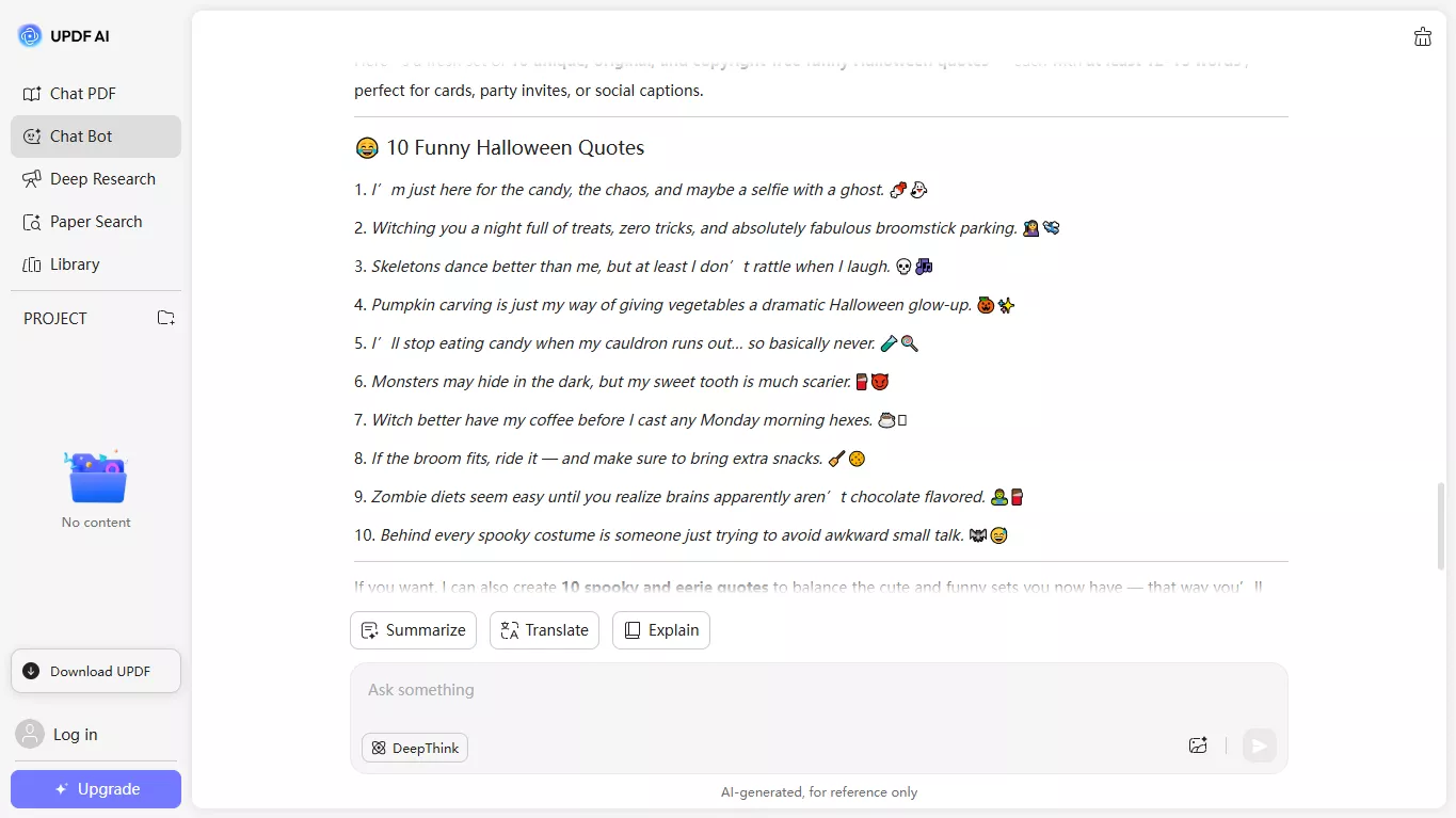 funny halloween quotes by updf ai online