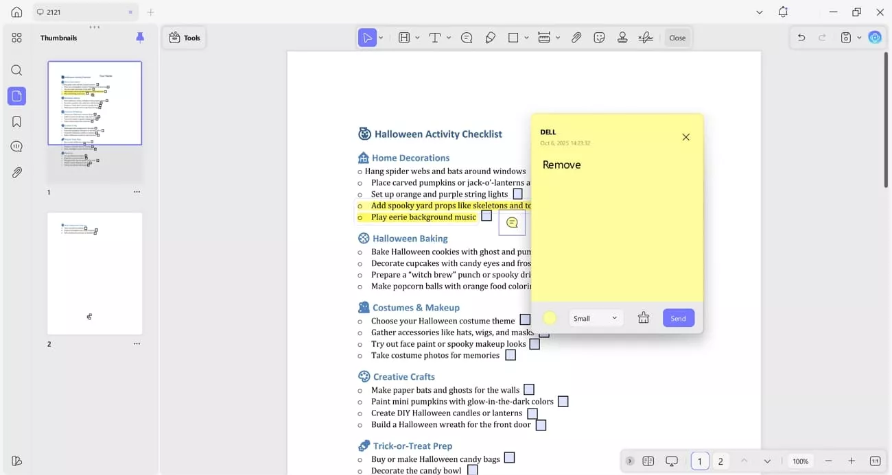try pdf annoration to highlight content