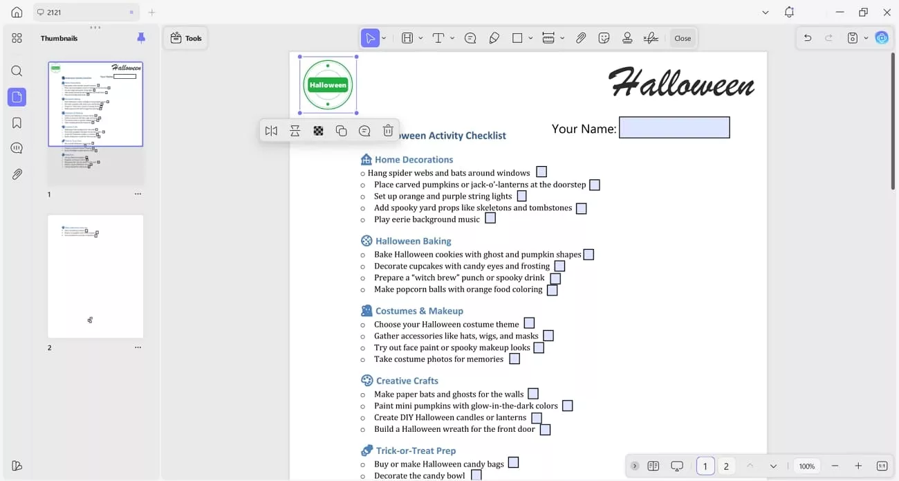 personalize documents with updf