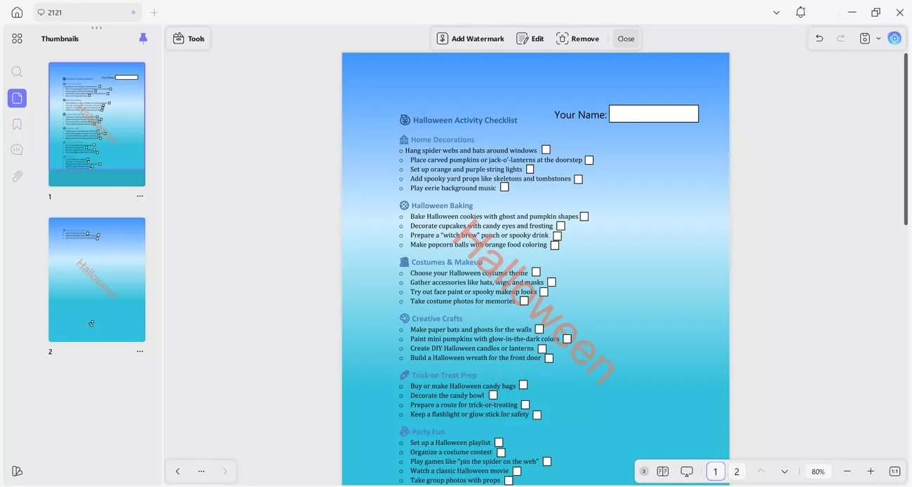 add watermarks and backgrounds with updf