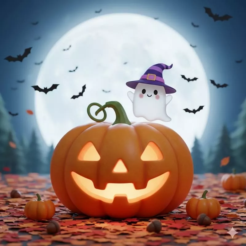 illustrate giant pumpkin lantern