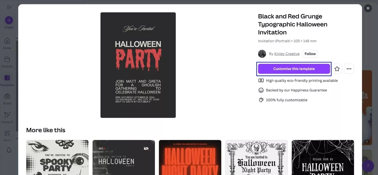 choose best invitation template to customize
