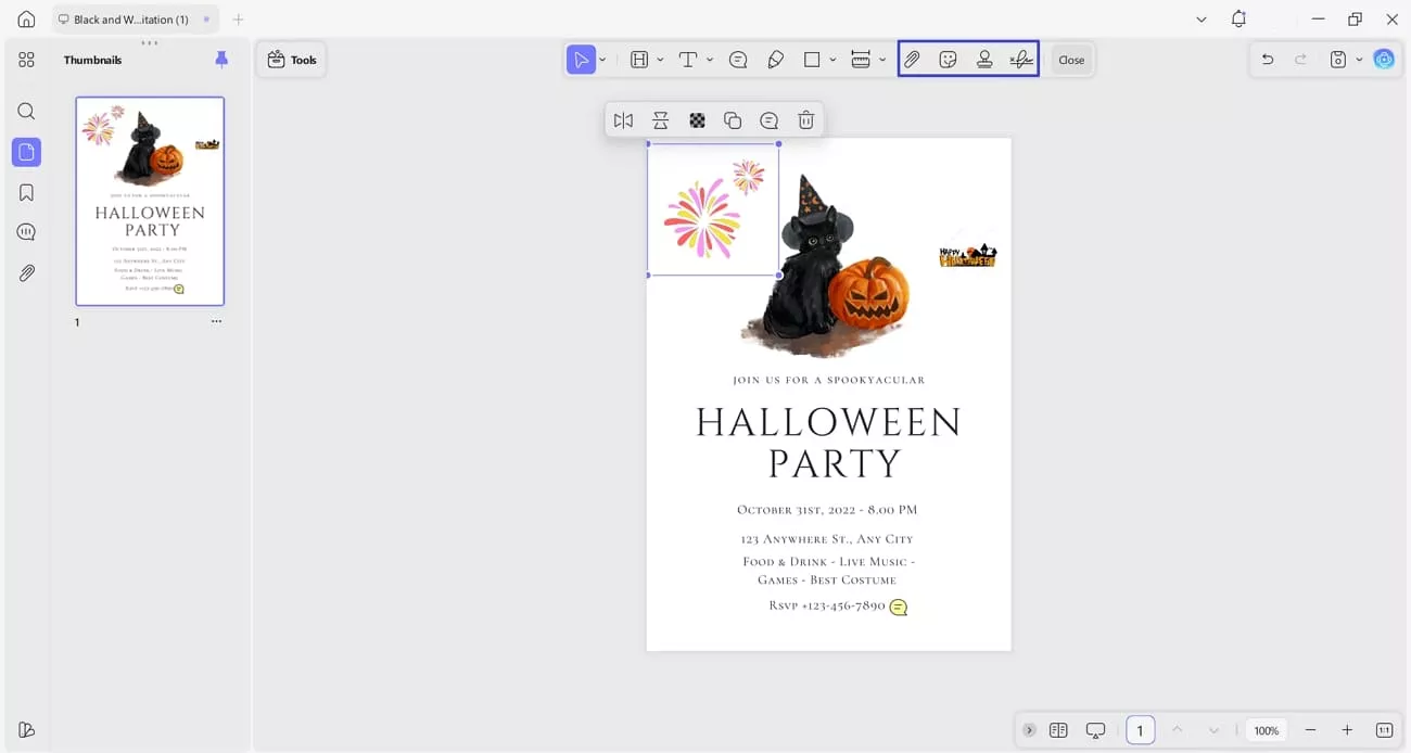 add stickers to persnalize pdf