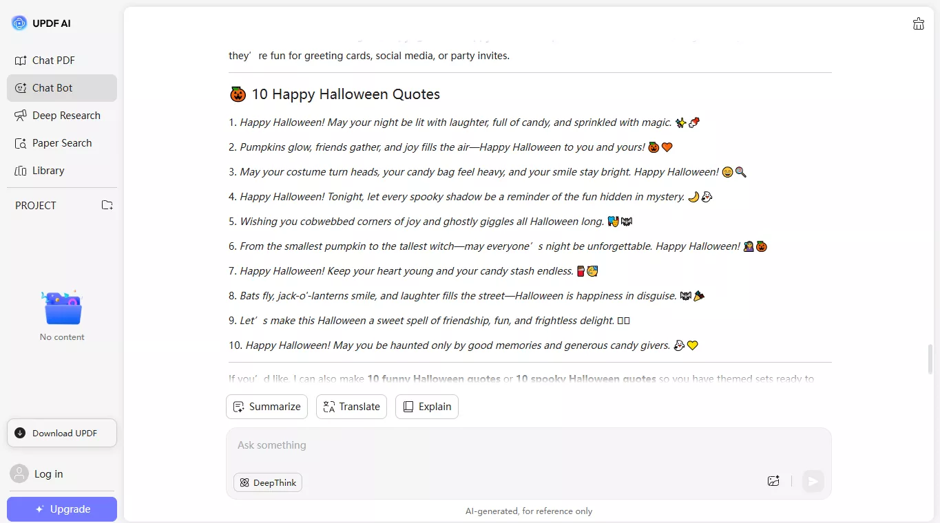 happy halloween quotes by updf ai online