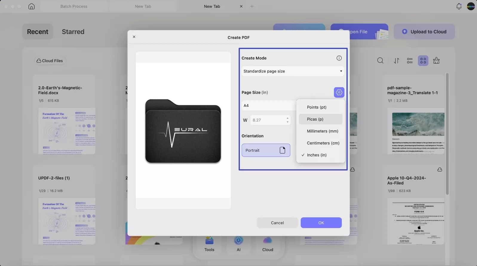 customize and create pdf in updf