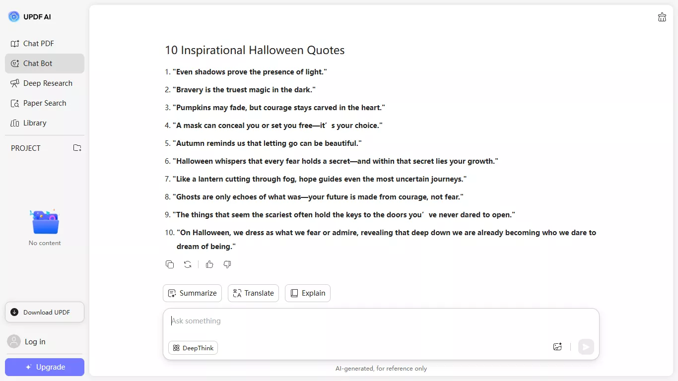 inspiring halloween quotes by updf ai online