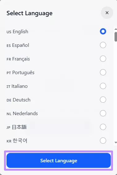 specify the target transcription language 1transcribe