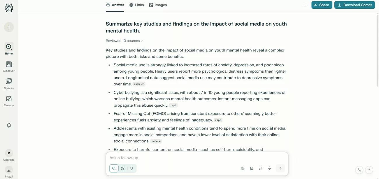 try perplexity for academic research