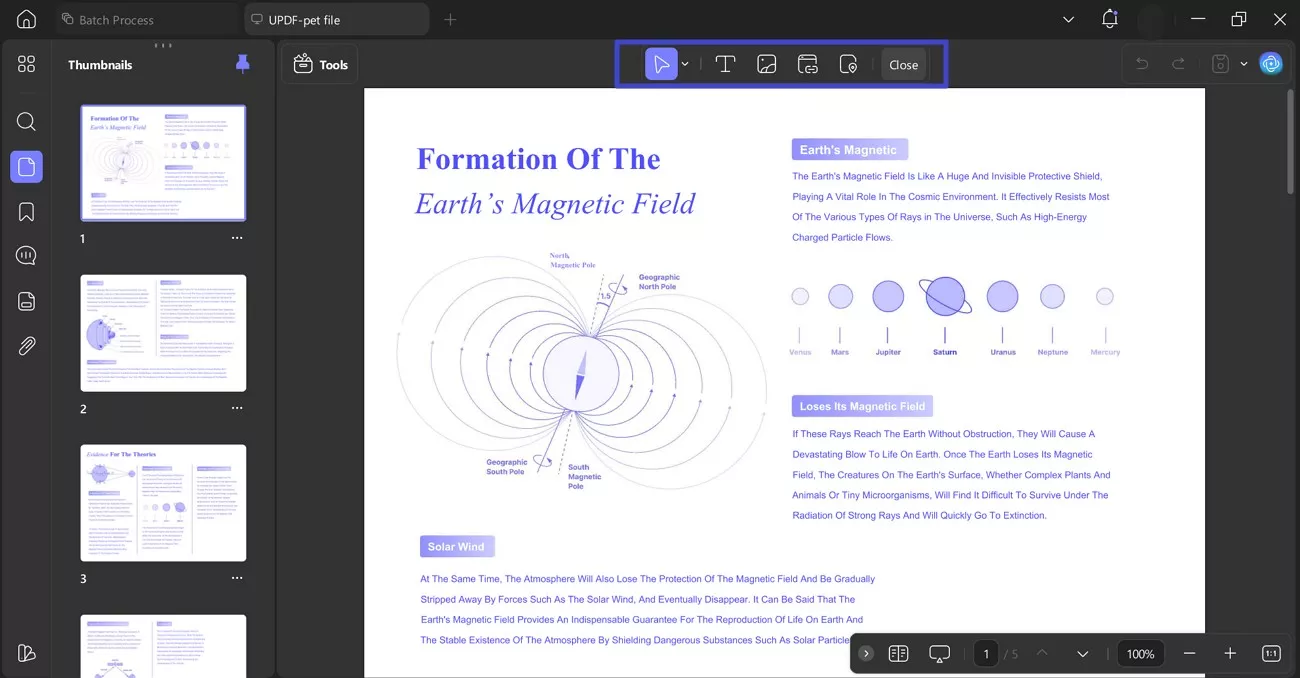 edit pdf feature in updf