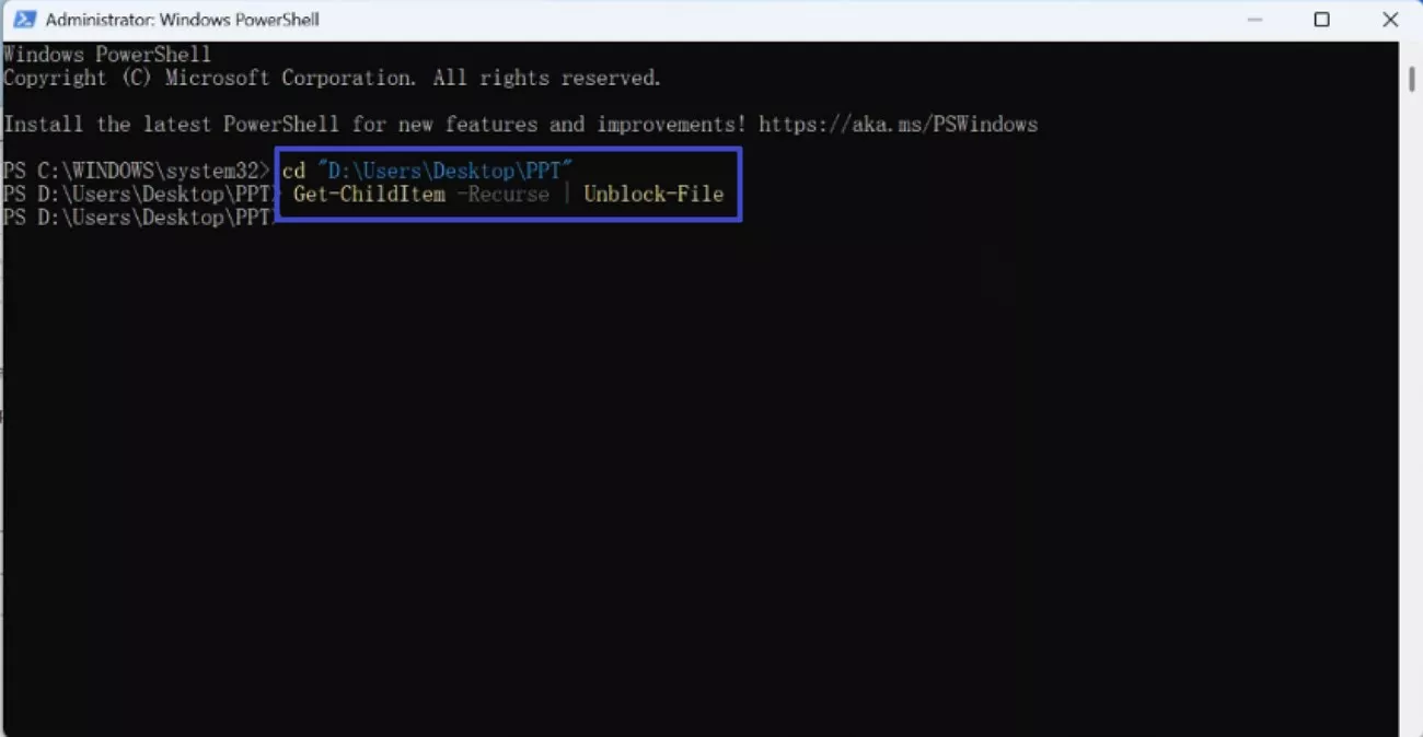 open powershell run command