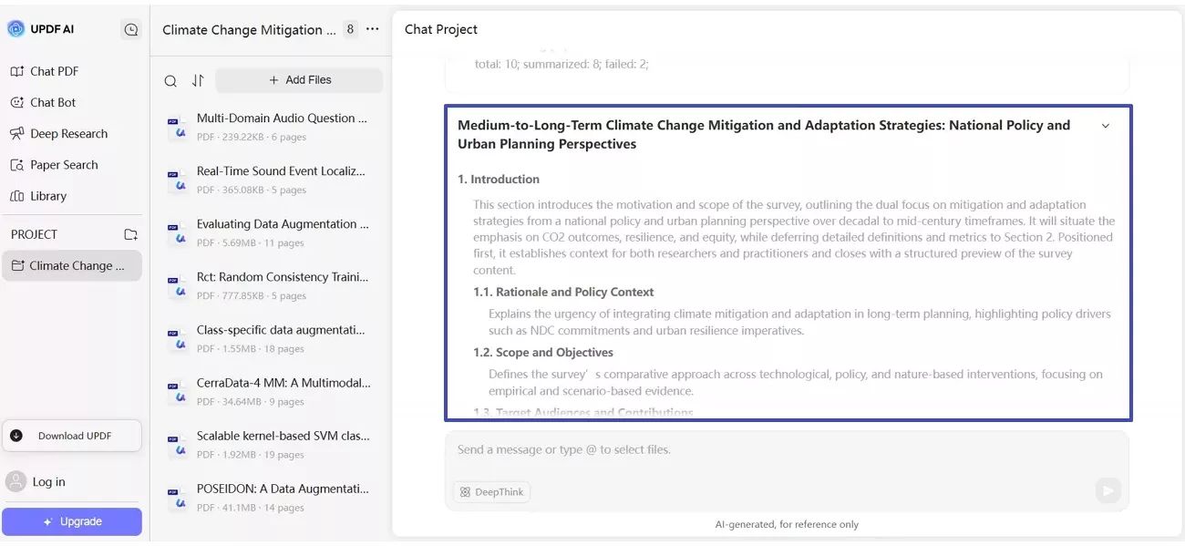updf ai deep research