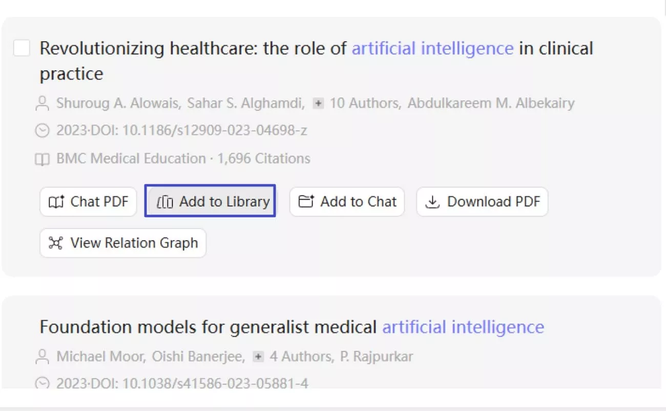 updf ai online add results to library