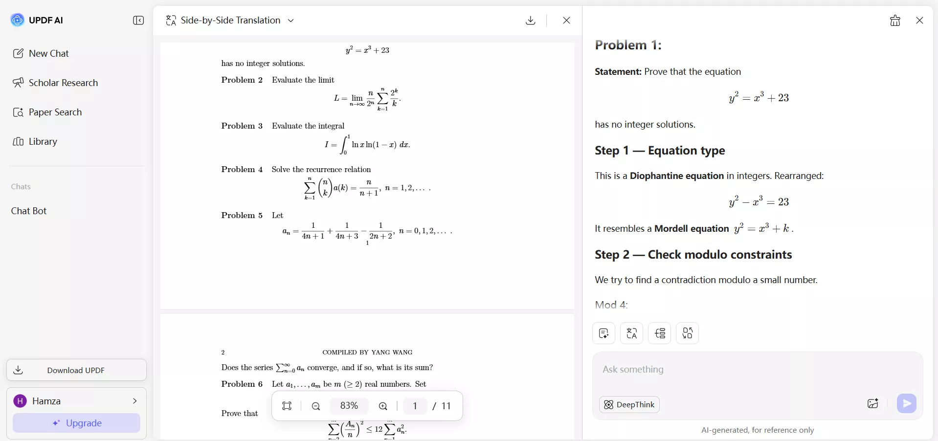 updf solve math problem