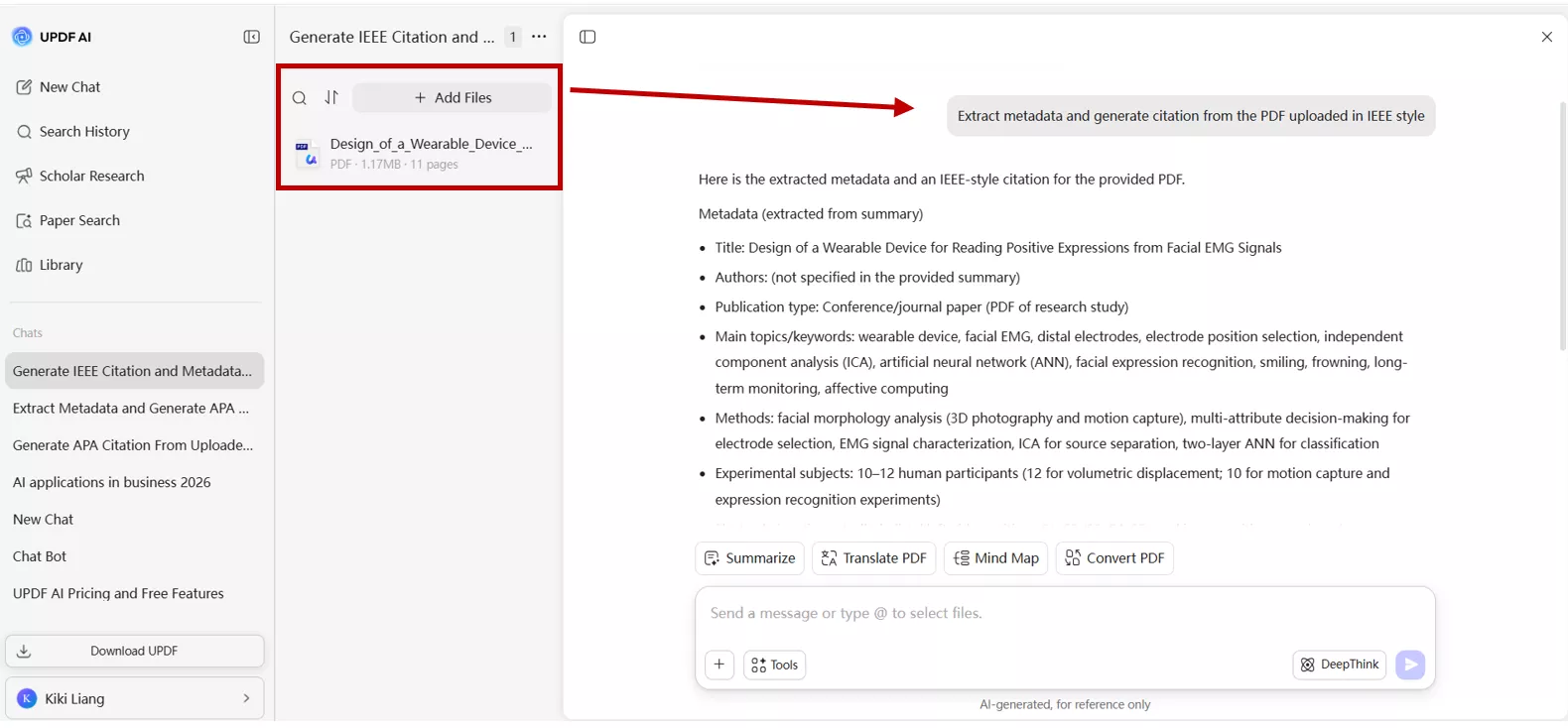  UPDF AI online in a web browser 