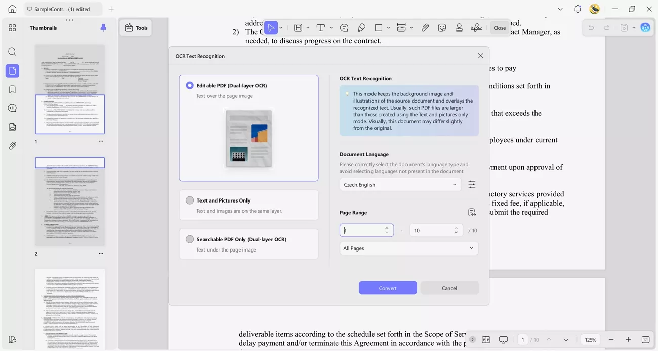 use updf ocr scanned documents