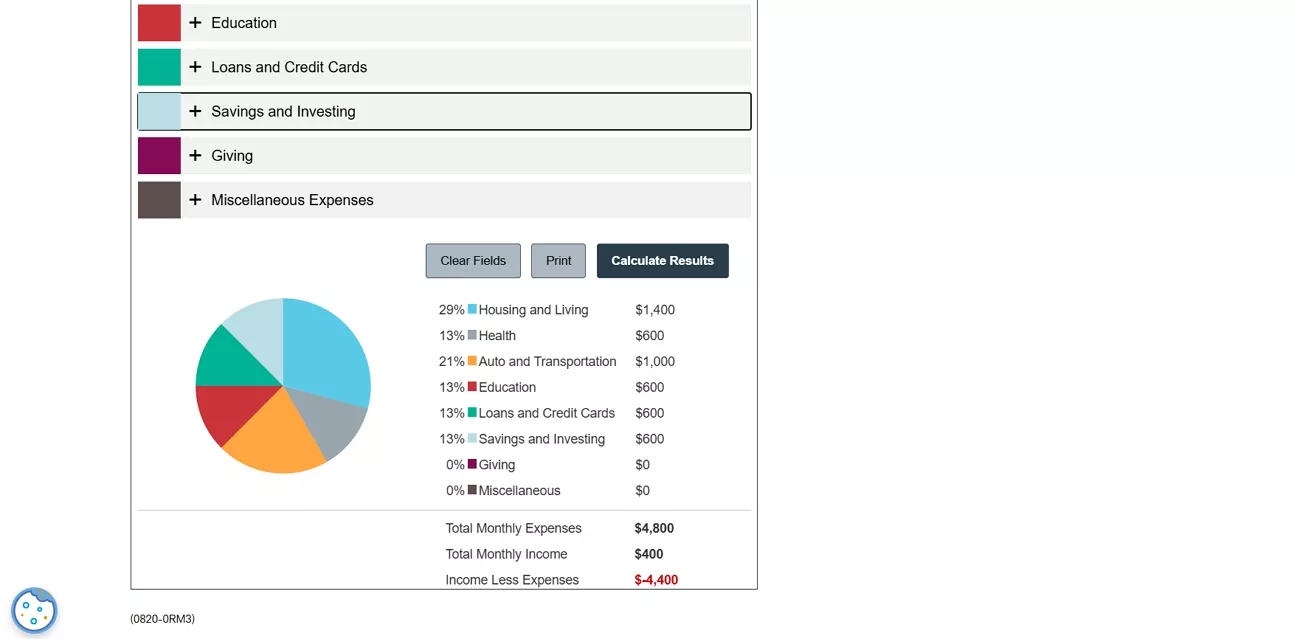plan monthly budget schwab planner