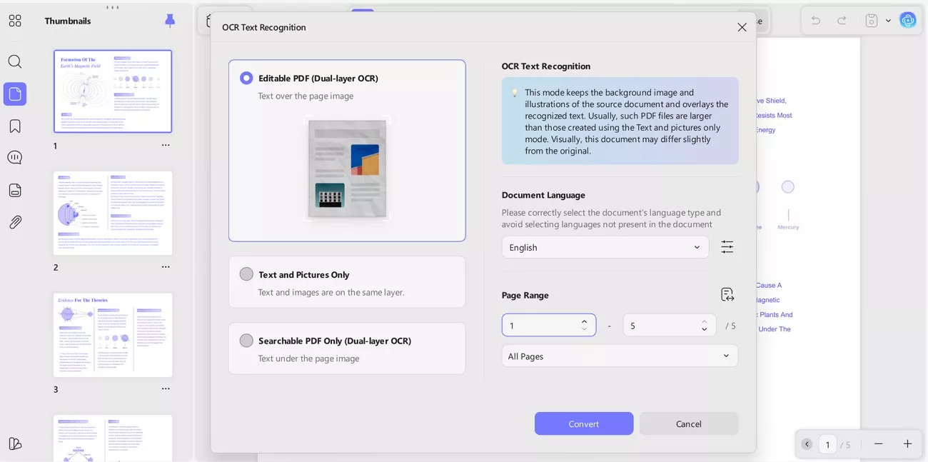 ocr feature for clean structure