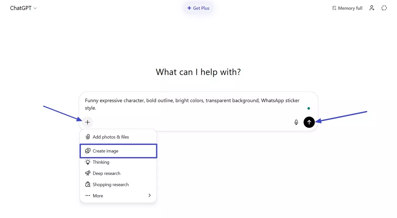  choose create image mode chatgpt